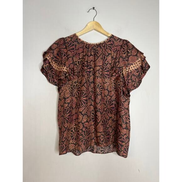 NEW Ulla Johnson Josefine Silk Layered Sleeves Top Women's Pink Thistle Size: 4 - Picture 2 of 7